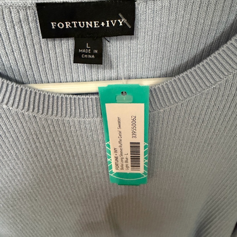 Light Blue Women's Sweater - Picture 2 of 3